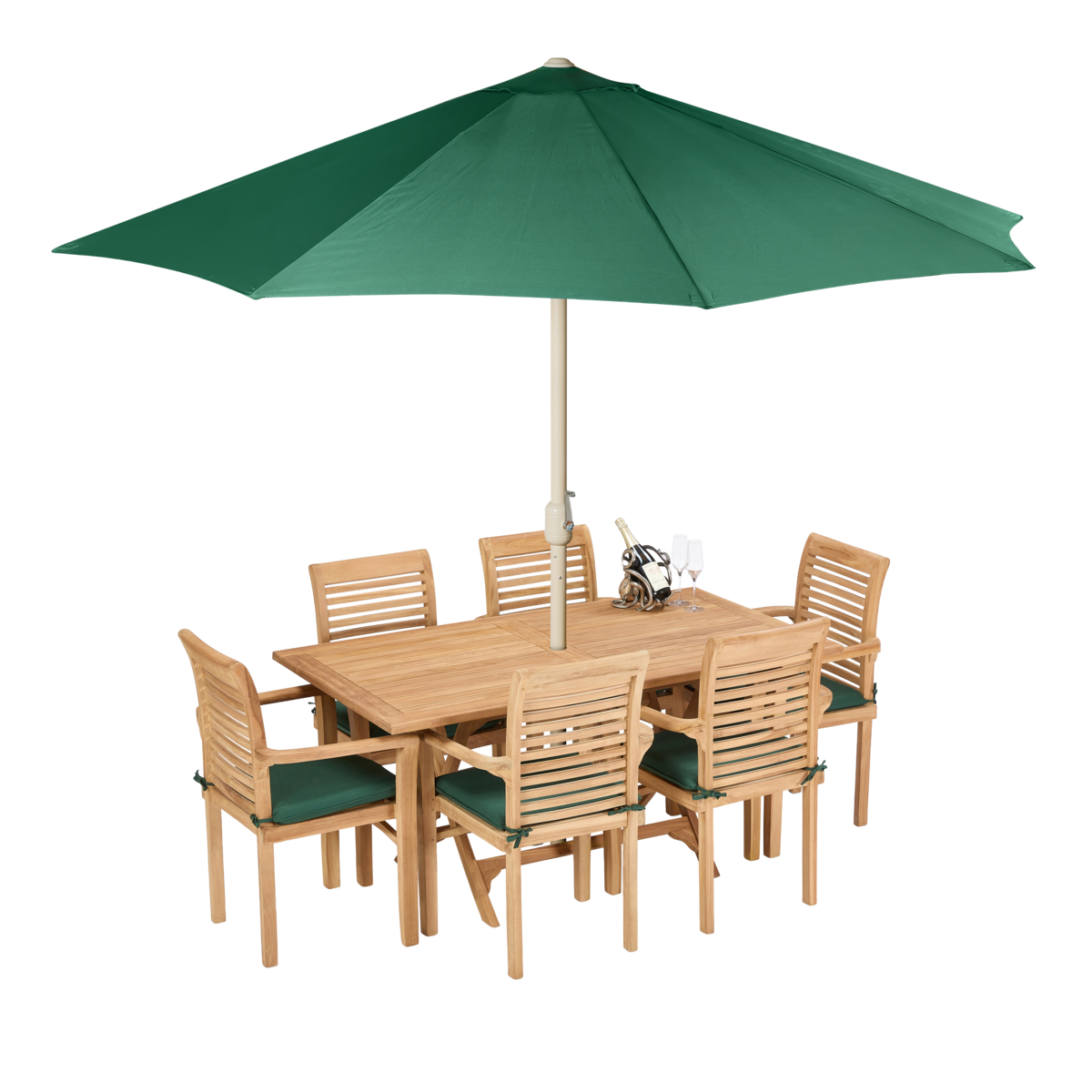 Coral - Rectangle Folding table with 6 x stacking chairs with umbrella.png