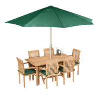 Coral - Rectangle Folding table with 6 x stacking chairs with umbrella.png