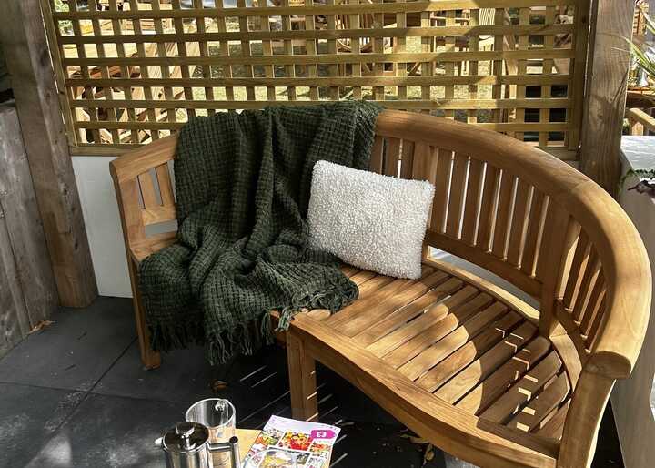 Teak garden bench