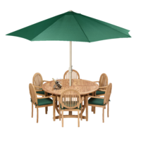 Ray 5ft Round Table with 6x Oval Chairs with umbrella.png
